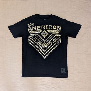 Black and Gold American Fighter T-shirt